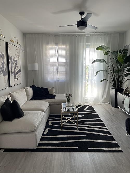 Living room with soft colors and dark with beautiful home decor.