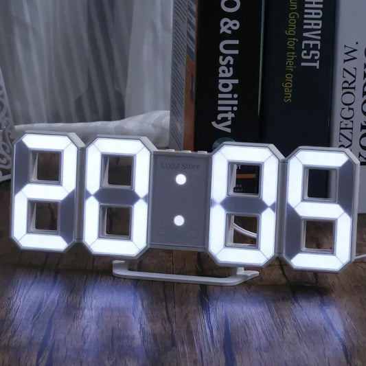 3D LED Digital Clock Wall Decoration for Bedroom Adjustable Electronic