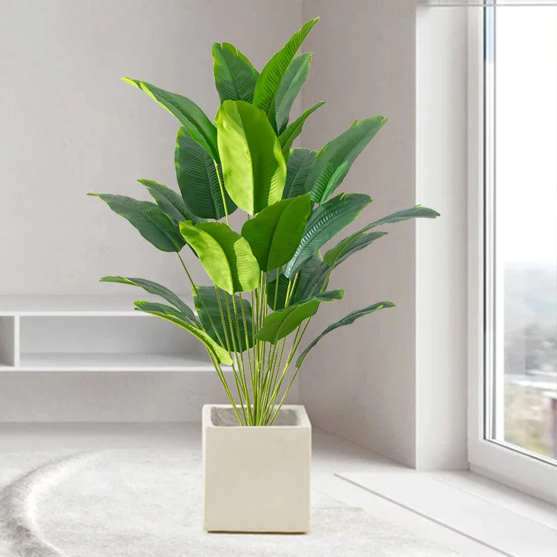 1pc Artificial Plants Large Tropical Palm Tree Fake Plants Leaves Real Touch, For Home Garden Party Decor