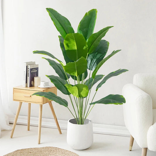1pc Artificial Plants Large Tropical Palm Tree Fake Plants Leaves Real Touch, For Home Garden Party Decor