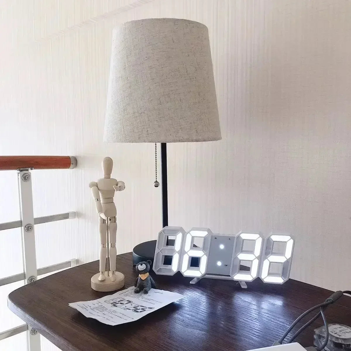 3D LED Digital Clock Wall Decoration for Bedroom Adjustable Electronic