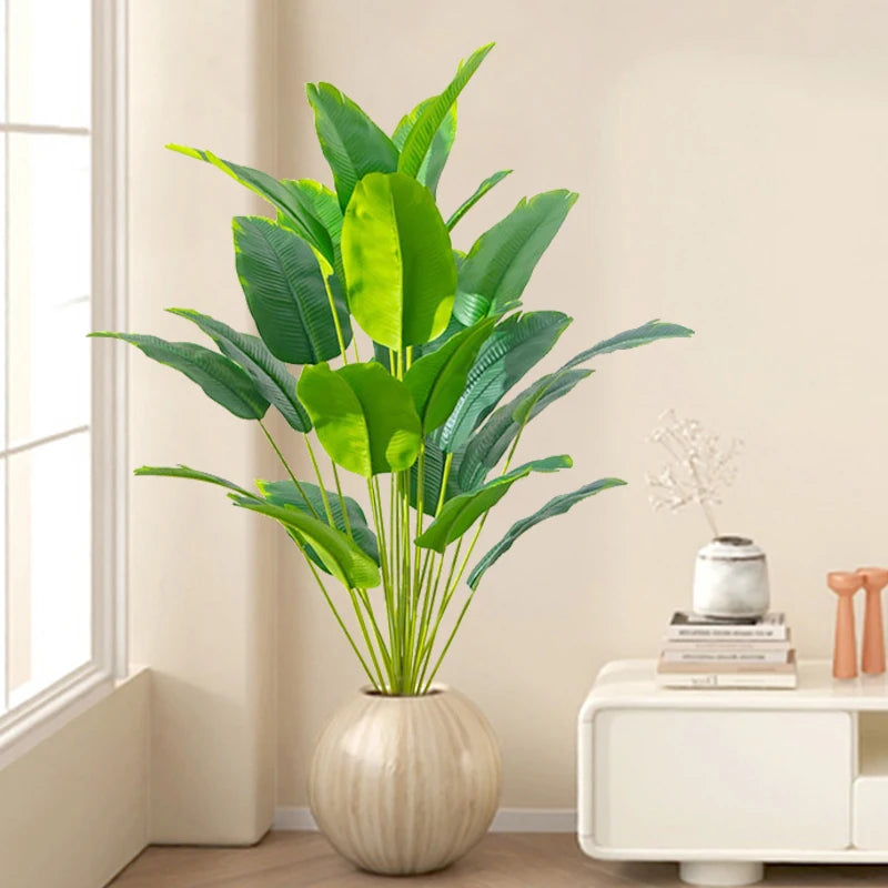 1pc Artificial Plants Large Tropical Palm Tree Fake Plants Leaves Real Touch, For Home Garden Party Decor