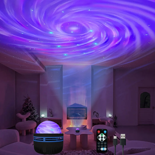 Starry Sky Galaxy Lamp Projector LED Night Light Remote Control Sound Active 5V USB