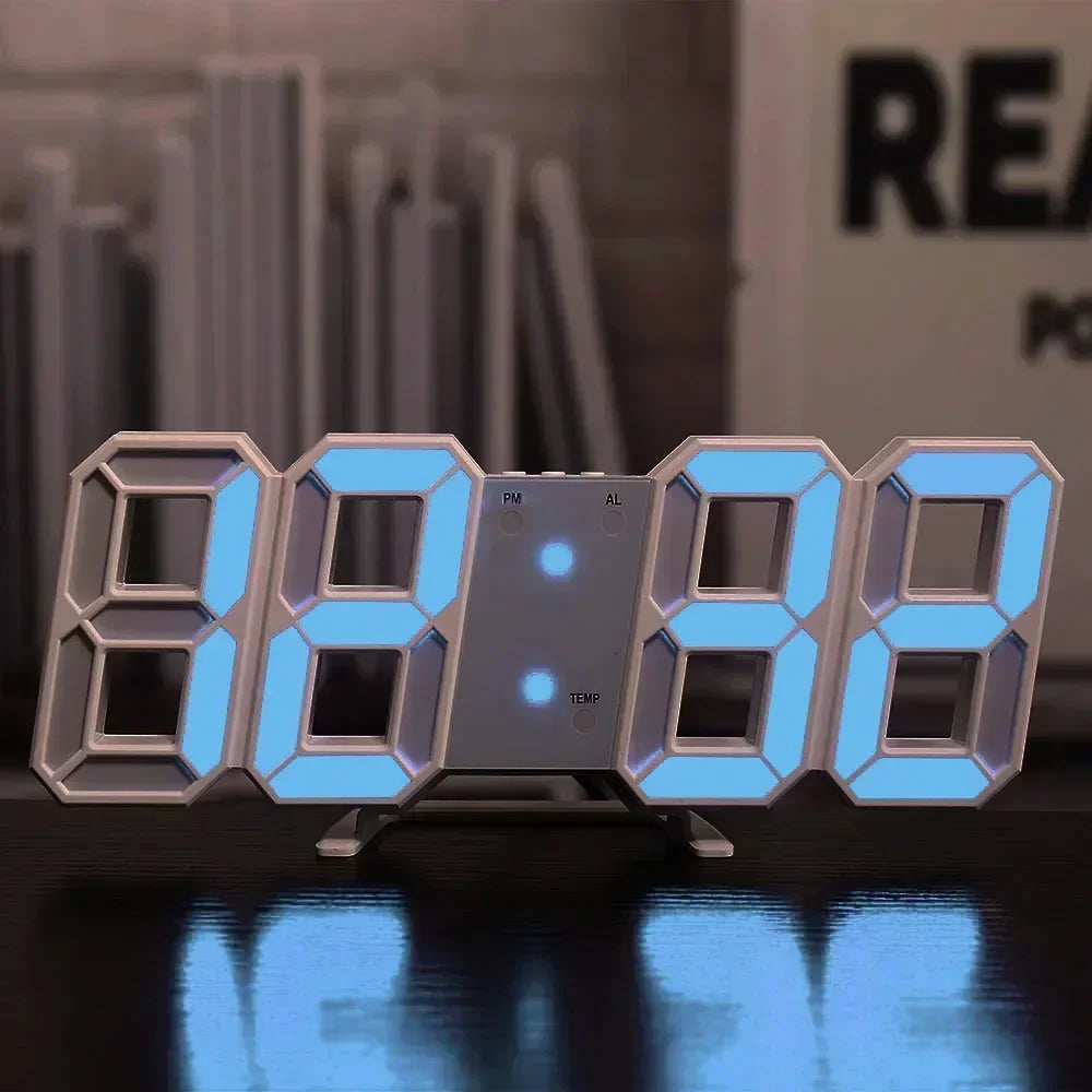 3D LED Digital Clock Wall Decoration for Bedroom Adjustable Electronic