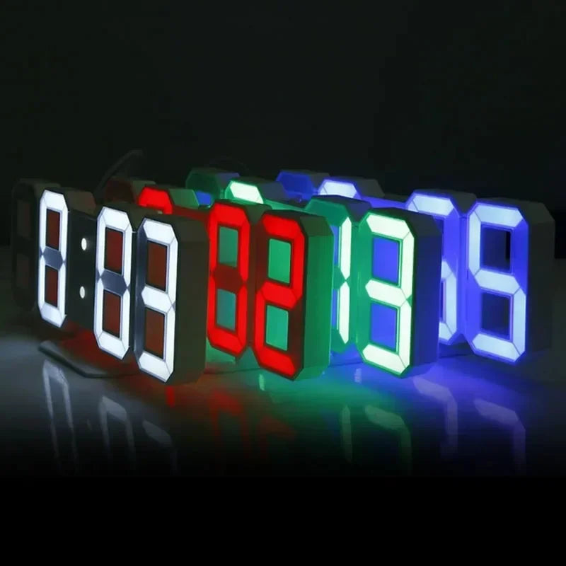 3D LED Digital Clock Wall Decoration for Bedroom Adjustable Electronic