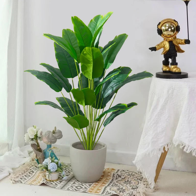 1pc Artificial Plants Large Tropical Palm Tree Fake Plants Leaves Real Touch, For Home Garden Party Decor